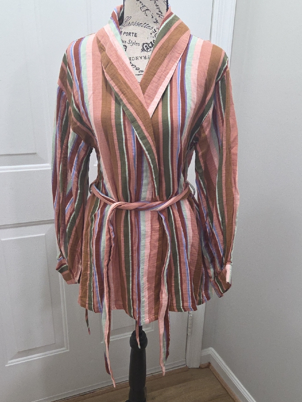 Nordstrom Lightweight Striped Wrap M